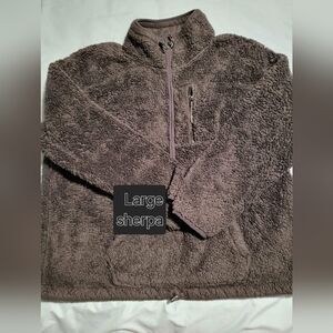 PINK Victoria's Secret Zip Up Sherpa Sweater - Black